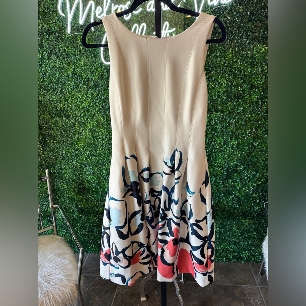 Ivanka Trump Floral Print Sleeveless Dress with Pockets